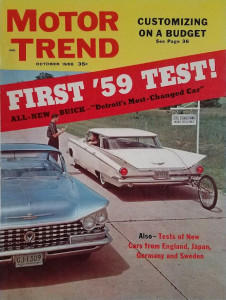 MOTOR TREND 1958 OCT - BUGEYED SPRITE, RODRIGUEZ, BUICK TEST
